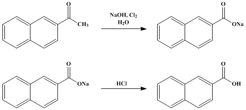Reaction equation for β-NAPHTHOIC ACID (2-Naphthoic acid)