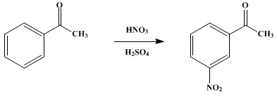 Reaction equation for m-NITROACETOPHENONE (Acetophenone, m-nitro-)