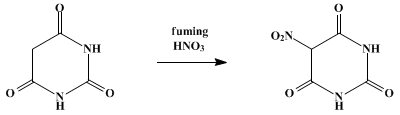 Reaction equation for NITROBARBITURIC ACID (Barbituric acid, 5-nitro-)