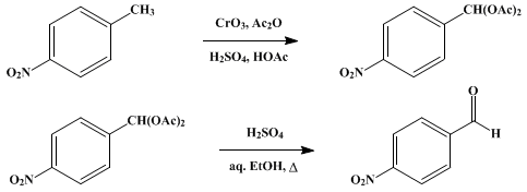 Reaction equation for p-NITROBENZALDEHYDE (Benzaldehyde, p-nitro-)