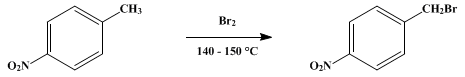 Reaction equation for p-NITROBENZYL BROMIDE (Toluene, α-bromo-p-nitro-)