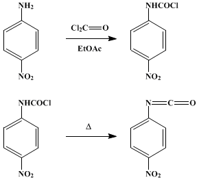Reaction equation for p-NITROPHENYL ISOCYANATE (Isocyanic acid, p-nitrophenyl ester)