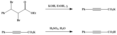 Reaction equation for PHENYLPROPIOLIC ACID (Propiolic acid, phenyl-)