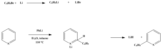 Reaction equation for 2-PHENYLPYRIDINE (Pyridine, 2-phenyl-)