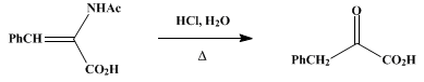 Reaction equation for PHENYLPYRUVIC ACID (Pyruvic acid, phenyl-)