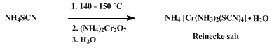 Reaction equation for REINECKE SALT