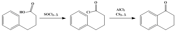 Reaction equation for α-TETRALONE (1(2)-Naphthalenone, 3,4-dihydro-)