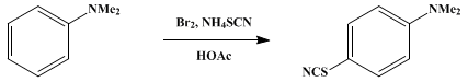 Reaction equation for p-THIOCYANODIMETHYLANILINE (Aniline, N,N-dimethyl-p-thiocyano-)