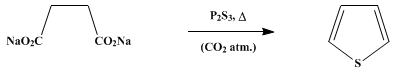 Reaction equation for THIOPHENE