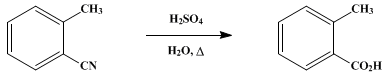 Reaction equation for o-TOLUIC ACID