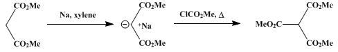 Reaction equation for TRICARBOMETHOXYMETHANE (Methanetricarboxylic acid, trimethyl ester)