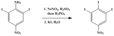 Reaction equation for 1,2,3-TRIIODO-5-NITROBENZENE (Benzene, 1,2,3-triiodo-5-nitro-)