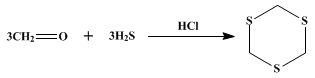 Reaction equation for sym.-TRITHIANE