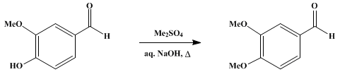 Reaction equation for VERATRALDEHYDE