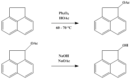 Reaction equation for ACENAPHTHENOL-7 (1-Acenaphthenol)