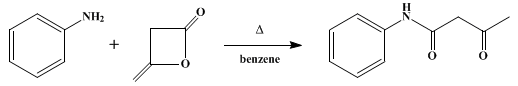 Reaction equation for ACETOACETANILIDE
