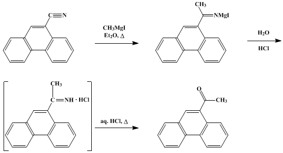 Reaction equation for 9-ACETYLPHENANTHRENE (Ketone, methyl 9-phenanthryl)
