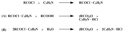 Reaction equation for ACID ANHYDRIDES