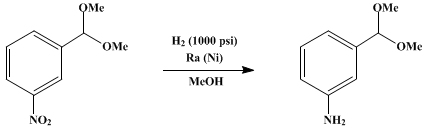 Reaction equation for m-AMINOBENZALDEHYDE DIMETHYLACETAL (Benzaldehyde, m-amino-, dimethylacetal)