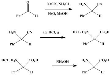 Reaction equation for dl-α-AMINOPHENYLACETIC ACID (Glycine, α-phenyl-)