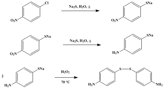 Reaction equation for p-AMINOPHENYL DISULFIDE (Aniline, p,p'-dithiodi-)
