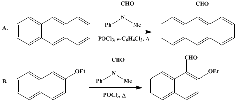 Reaction equation for 9-ANTHRALDEHYDE; 2-ETHOXY-1-NAPHTHALDEHYDE