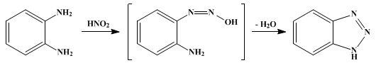 Reaction equation for 1,2,3-BENZOTRIAZOLE (1H-Benzotriazole)