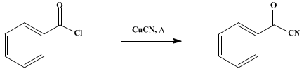 Reaction equation for BENZOYL CYANIDE (Glyoxylonitrile, phenyl-)