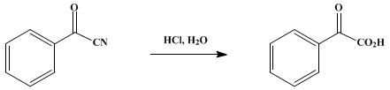 Reaction equation for BENZOYLFORMIC ACID (Glyoxylic acid, phenyl-)