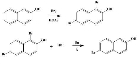 Reaction equation for 6-BROMO-2-NAPHTHOL (2-Naphthol, 6-bromo-)