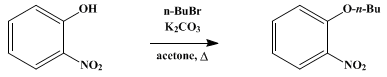 Reaction equation for o-n-BUTOXYNITROBENZENE (Ether, butyl o-nitrophenyl)