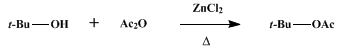 Reaction equation for tert-BUTYL ACETATE (Acetic acid, tert-butyl ester)