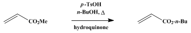 Reaction equation for n-BUTYL ACRYLATE (Acrylic acid, n-butyl ester)