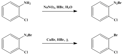 Reaction equation for o-CHLOROBROMOBENZENE (Benzene, 1-bromo-2-chloro-)