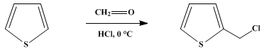 Reaction equation for 2-CHLOROMETHYLTHIOPHENE (Thiophene, 2-chloromethyl-)