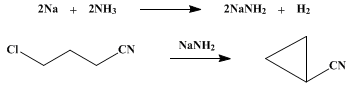 Reaction equation for CYCLOPROPYL CYANIDE (Cyclopropane, cyano-)