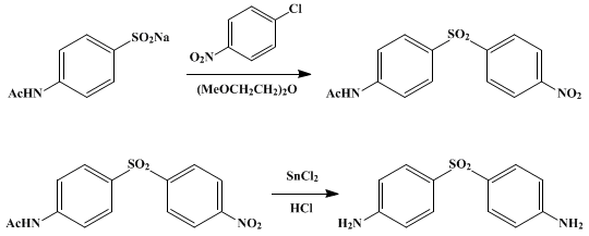 Reaction equation for 4,4'-DIAMINODIPHENYLSULFONE (Aniline, 4,4'-sulfonylbis-)