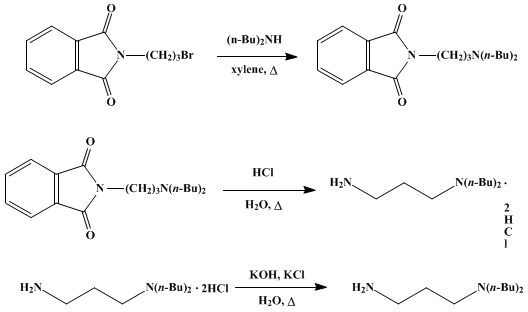 Reaction equation for γ-DI-n-BUTYLAMINOPROPYLAMINE (1,3-Propanediamine, N,N-di-n-butyl-)