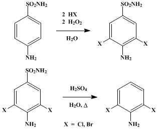 Reaction equation for 2,6-DICHLOROANILINE AND 2,6-DIBROMOANILINE (Aniline, 2,6-dichloro- and 2,6-dibromo-)
