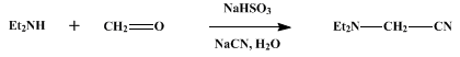 Reaction equation for DIETHYLAMINOACETONITRILE (Acetonitrile, diethylamino-)