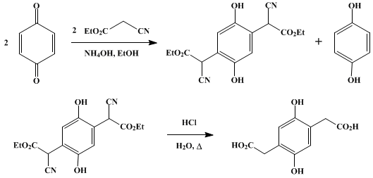 Reaction equation for 2,5-DIHYDROXY-p-BENZENEDIACETIC ACID (p-Benzenediacetic acid, 2,5-dihydroxy-)