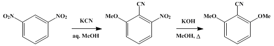 Reaction equation for 2,6-DIMETHOXYBENZONITRILE (Benzonitrile, 2,6-dimethoxy-)