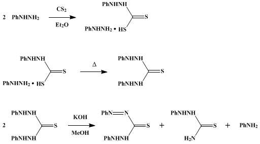 Reaction equation for DITHIZONE