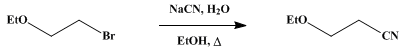 Reaction equation for β-ETHOXYPROPIONITRILE (Propionitrile, β-ethoxy-)