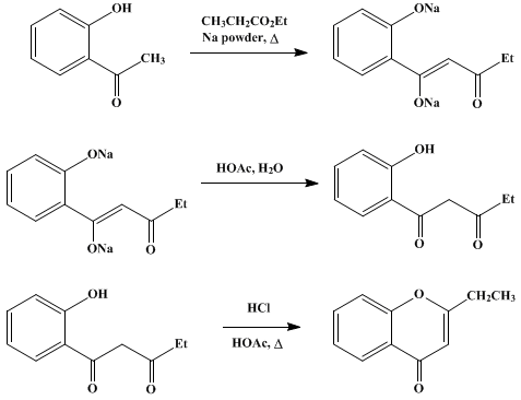 Reaction equation for 2-ETHYLCHROMONE (Chromone, 2-ethyl-)
