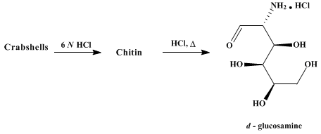 Reaction equation for d-GLUCOSAMINE HYDROCHLORIDE