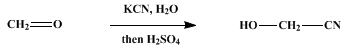 Reaction equation for Glycolonitrile