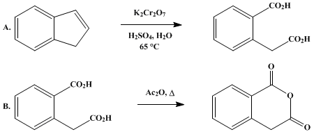 Reaction equation for HOMOPHTHALIC ACID AND ANHYDRIDE (Phenylacetic acid, o-carboxy-, and 1,3-Isochromandione)