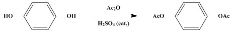 Reaction equation for HYDROQUINONE DIACETATE (Hydroquinone, diacetate)