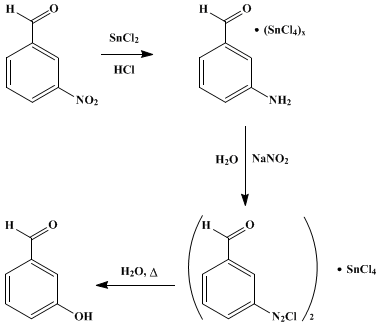 Reaction equation for m-HYDROXYBENZALDEHYDE (Benzaldehyde, m-hydroxy-)
